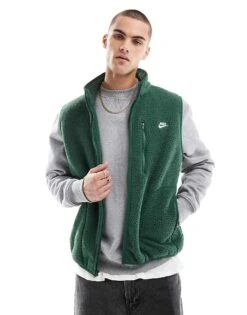 Nike Club Fleece Gilet In Dark Green For Men -Nike Sales Store 206615937 1 darkgreen 1