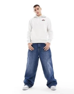 Nike Swoosh Floral Logo Hoodie In Light Grey For Men -Nike Sales Store 206615938 3