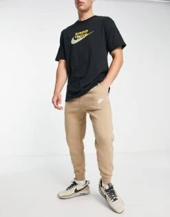 Nike Club Cuffed Joggers In Khaki For Men