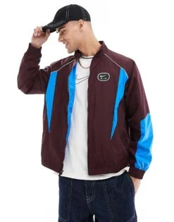 Nike Swoosh Air Woven Tracktop In Brown And Blue For Men -Nike Sales Store 206616040 1 brown 1
