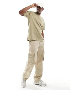 Nike Centre Patch Logo T-shirt In Olive For Men Light Green -Nike Sales Store 206616054 2