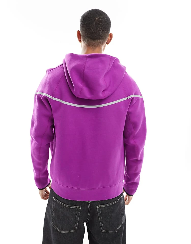 Nike Tech Fleece Reflective Full Zip Windrunner Hoodie In Purple For Men 5 Nike Tech Fleece Reflective Full Zip Windrunner Hoodie In Purple For Men - Image 3