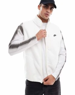 Nike Club Fleece Gilet In Off White For Men Cream