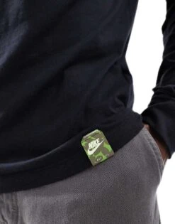 Nike 'slow Your Sole' Graphic Long Sleeve T-shirt In Black For Men -Nike Sales Store 206616139 4