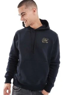 Nike Club Festive Hoodie In Black For Men