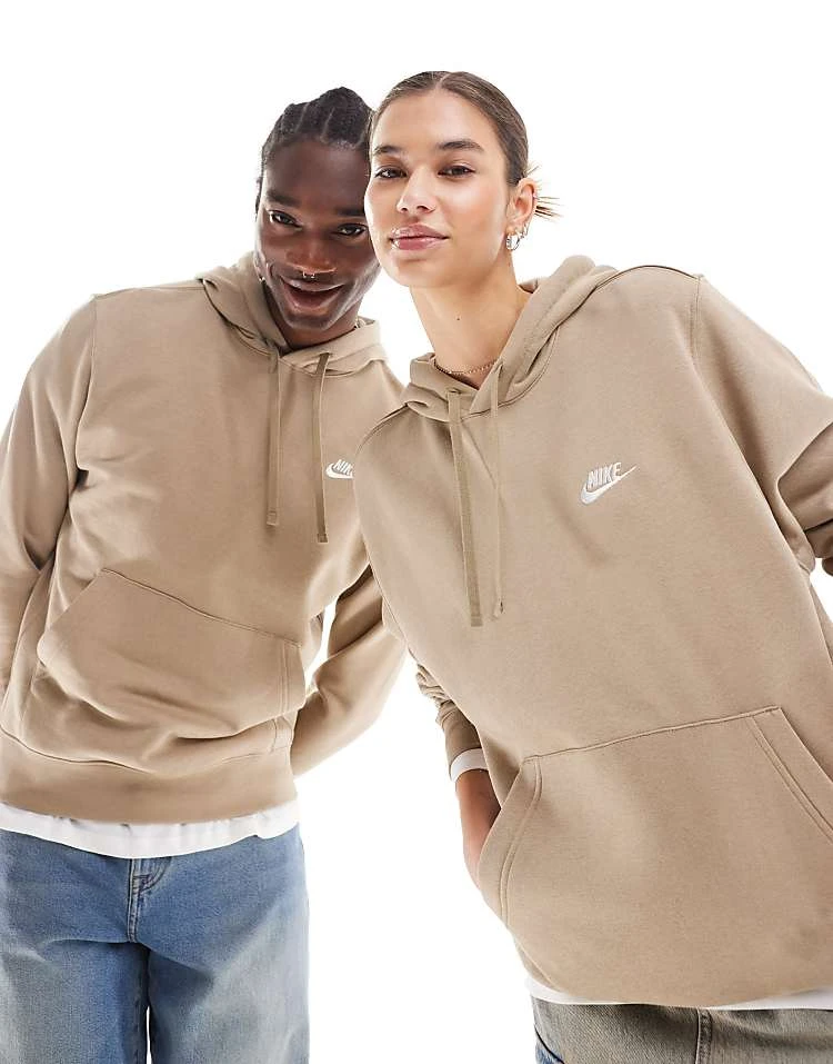 Nike Club Unisex Hoodie In Khaki For Unisex 5 Nike Club Unisex Hoodie In Khaki For Unisex - Image 3