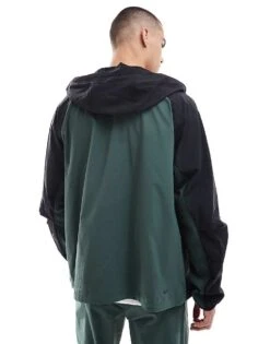 Nike Tech Woven Full Zip Jacket In Dark Green And Black For Men -Nike Sales Store 206616223 3