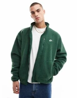 Nike Club Zip Through Fleece In Dark Green For Men -Nike Sales Store 206616265 1 darkgreen 1