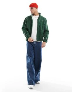 Nike Club Zip Through Fleece In Dark Green For Men -Nike Sales Store 206616265 3