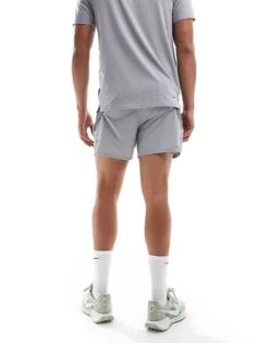 Nike Running Trail Dri-FIT Logo 5 Inch Shorts In Grey For Men -Nike Sales Store 206616421 2