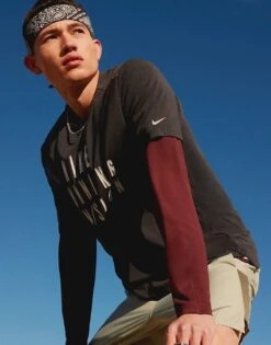 Nike Running Run Division Logo Dri-FIT T-shirt In Black For Men -Nike Sales Store 206616422 1 black 1