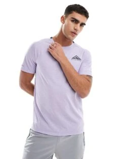 Nike Running Trail Solar Chase T-shirt In Purple For Men -Nike Sales Store 206616423 1 purple 1