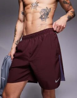 Nike Running Challenger Dri-FIT 7 Inch Shorts In Burgundy For Men -Nike Sales Store 206616465 1 burgundy 1