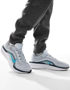 Nike Running Air Winflo 11 Trainers In Grey And Blue For Men -Nike Sales Store 206616514 3