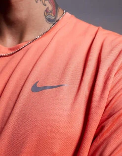 Nike Running Miler Dri-FIT T-shirt In Orange For Men -Nike Sales Store 206616521 3