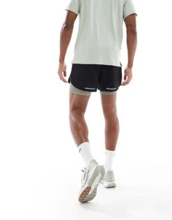 Nike Running Run Division Stride 5 Inch 2 In 1 Shorts In Black For Men -Nike Sales Store 206616543 4