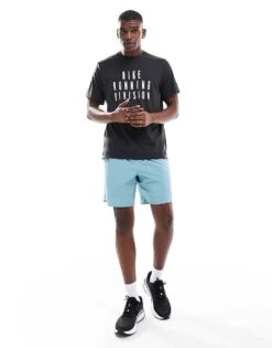 Nike Running Challenger Dri-FIT 7 Inch Shorts In Blue For Men Mid Blue -Nike Sales Store 206616608 3