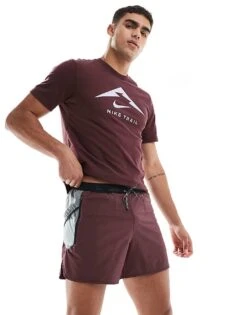Nike Running Trail Logo 5 Inch Shorts In Burgundy For Men -Nike Sales Store 206616624 1 burgundy 1