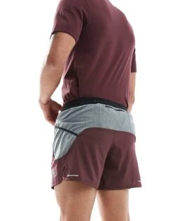 Nike Running Trail Logo 5 Inch Shorts In Burgundy For Men -Nike Sales Store 206616624 2