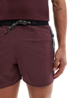 Nike Running Trail Logo 5 Inch Shorts In Burgundy For Men -Nike Sales Store 206616624 5