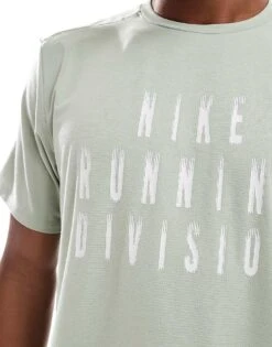Nike Running Run Division Logo Dri-FIT T-shirt In Light Green For Men -Nike Sales Store 206616653 4