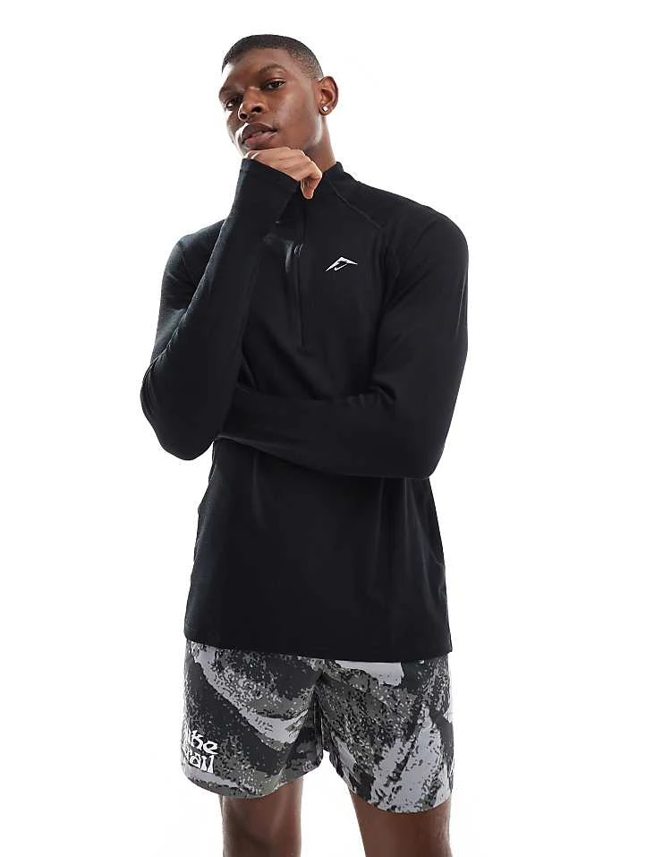 Nike Running Trail 1/4 Zip Sweatshirt In Black For Men 3 Nike Running Trail 1/4 Zip Sweatshirt In Black For Men