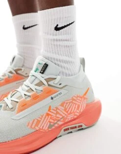 Nike Running ReactX Pegasus Trail 5 GORE-TEX Trainers In Grey And Orange For Men -Nike Sales Store 206616770 4