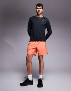 Nike Running Challenger Dri-FIT 7 Inch Shorts In Orange For Men -Nike Sales Store 206616873 2