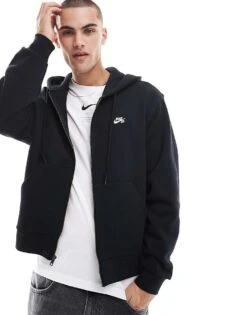 Nike SB Esssential Full Zip Hoodie In Black For Men