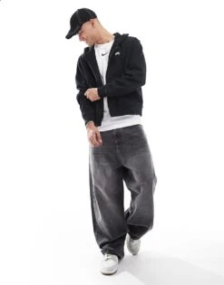 Nike SB Esssential Full Zip Hoodie In Black For Men -Nike Sales Store 206618157 4