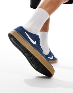 Nike SB Chron 2 Suede Trainers In Navy And Gum Sole For Men -Nike Sales Store 206618178 3