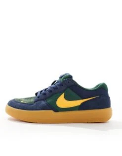 Nike SB Force 58 Suede Trainers In Navy And Yellow For Men -Nike Sales Store 206618240 1 navy 1
