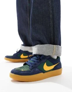 Nike SB Force 58 Suede Trainers In Navy And Yellow For Men -Nike Sales Store 206618240 3