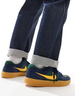Nike SB Force 58 Suede Trainers In Navy And Yellow For Men -Nike Sales Store 206618240 4