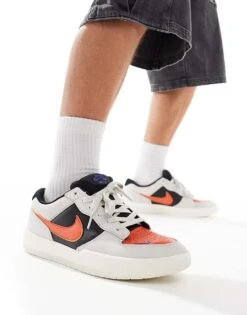 Nike SB Force 58 Premium Trainers In Grey, Black And Orange For Men -Nike Sales Store 206618254 1 grey 1