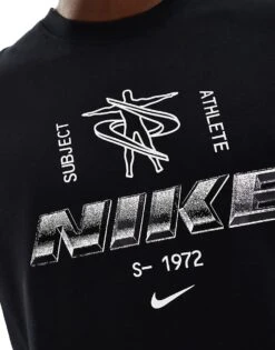 Nike Training Dri-FIT Metallic Graphic Logo T-shirt In Black For Men -Nike Sales Store 206621538 4