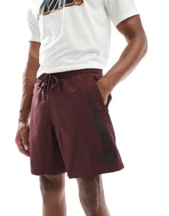 Nike Training Swoosh Graphic 7 Inch Shorts In Burgundy For Men -Nike Sales Store 206621579 1 burgundy 1
