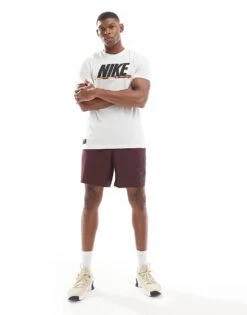 Nike Training Swoosh Graphic 7 Inch Shorts In Burgundy For Men -Nike Sales Store 206621579 5