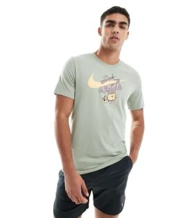 Nike Training Dri-FIT Pull Up Graphic T-shirt In Light Green For Men -Nike Sales Store 206621675 1 lightgreen 1