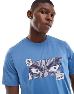 Nike Training Dri-FIT Graphic T-shirt In Blue For Men -Nike Sales Store 206621693 1 blue 1