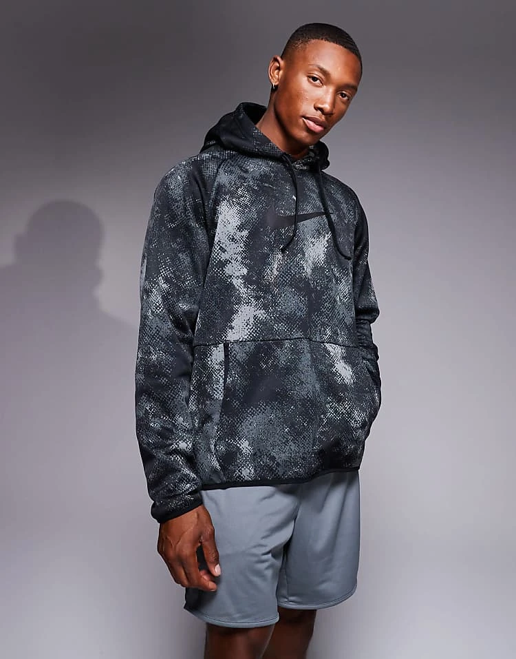 Nike Training Camo Print Hoodie In Black For Men 3 Nike Training Camo Print Hoodie In Black For Men