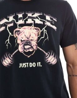 Nike Training Bulldog Print T-shirt In Black For Men -Nike Sales Store 206621812 4