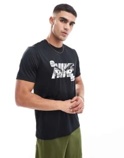 Nike Training Dri-FIT Graphic T-shirt In Black For Men -Nike Sales Store 206621825 1 black 1