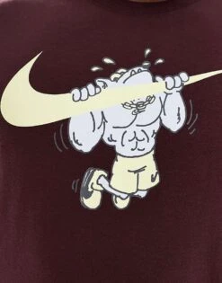 Nike Training Pull Up Graphic T-shirt In Burgundy For Men -Nike Sales Store 206621865 4