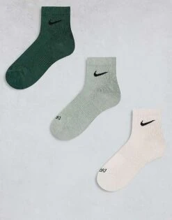 Nike Training Everyday Cushioned Plus 3 Pack Ankle Socks In Khaki, Beige And Navy For Men Multi -Nike Sales Store 206622196 1 multi 1