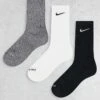 Nike Training Everyday Cushioned Plus 3 Pack Crew Socks In White, Grey And Black For Men Multi -Nike Sales Store 206622201 1 multi