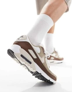 Nike Air Max 90 Trainers In White And Khaki For Men -Nike Sales Store 206622739 5