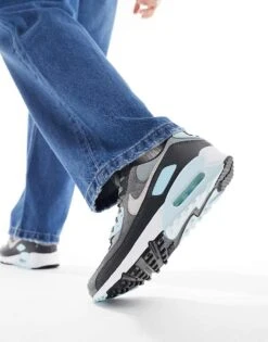 Nike Air Max 90 Trainers In Grey And Light Blue For Men -Nike Sales Store 206622791 5