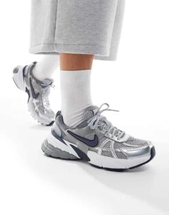 Nike V2K Run Trainers In Grey And Navy For Men -Nike Sales Store 206623014 1 grey 1