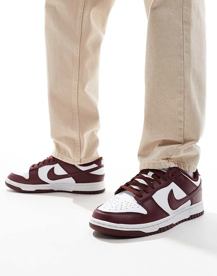 Nike Dunk Low Retro Trainers In Burgundy And White For Men Red 3 Nike Dunk Low Retro Trainers In Burgundy And White For Men Red